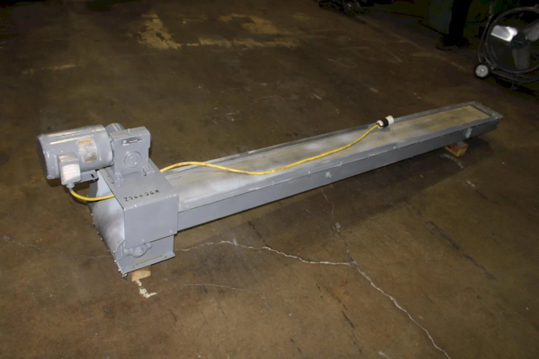 8" wide x 121" long, Livonia #B-11, Magnetic Slide Conveyor, 6" bed height, 7" rail height, 11" frame width