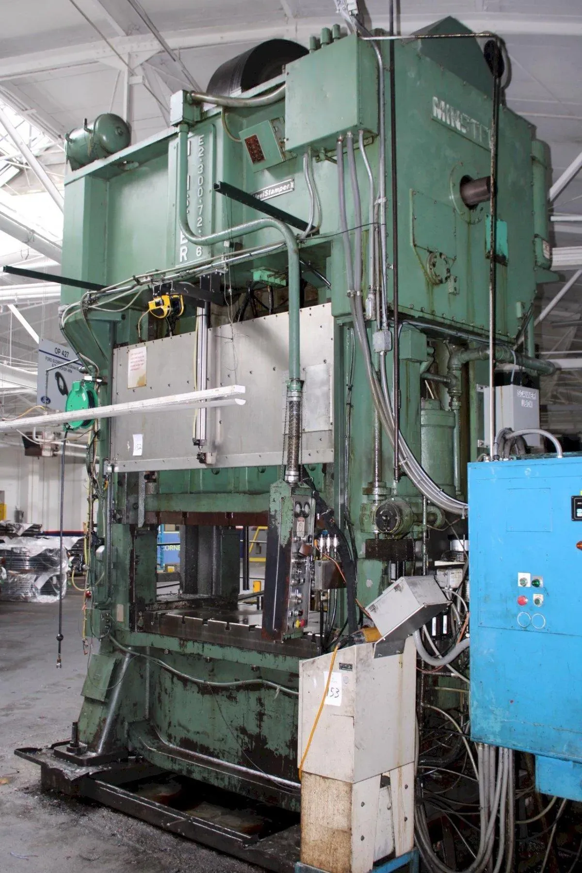 300 Ton, Minster #300-TON-SSDC, Straight Side Double Crank Press, 8" stroke, 36" shut height, 72" x 36"