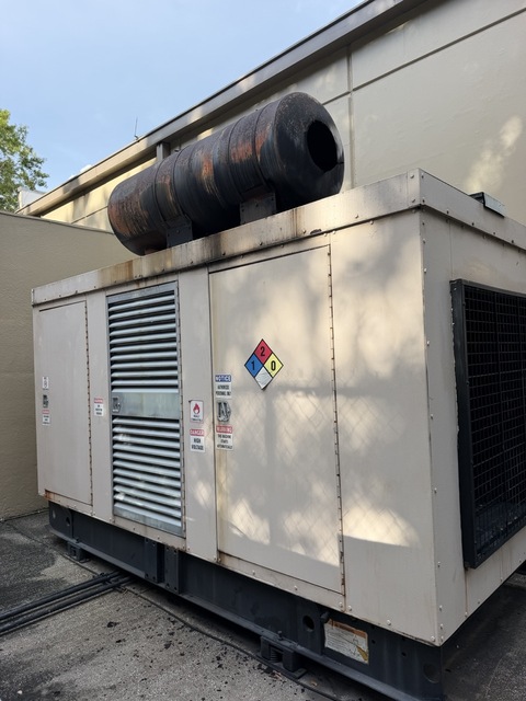 500 KW Caterpillar #3412, Stationary Diesel Generator, 1800 RPM, 277/480 Volts, 800 amp circuit breaker, EMCP