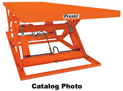 4000 lb. Presto #X4.5W60-40, Stationary Scissor Lift Table, 96" x 96" table, 45" vertical travel, 3 HP, 460