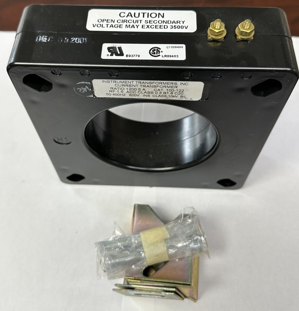Instrument Transformers Inc., Current Transformer, Cat. No. 100-122, New, 100:5 A, 600V, 50-400 Hz