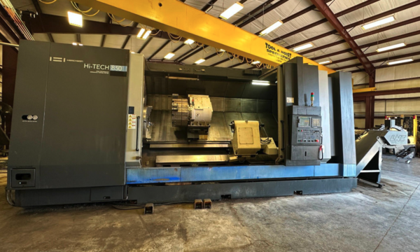 Hwacheon #Hi-Tech-850L, CNC lathe, Fanuc 0i-TD, 41.3" swing, 32" chuck, 6.4" bar, 2013