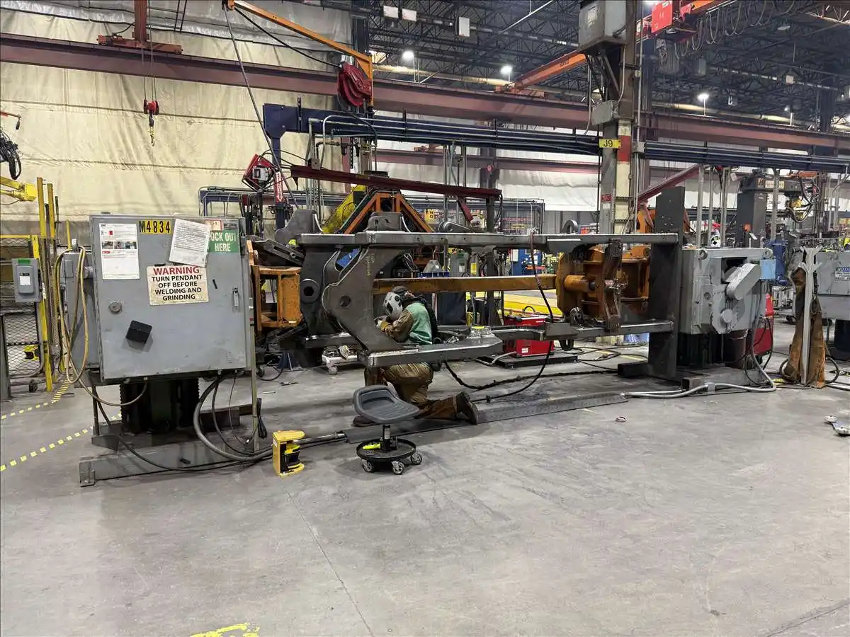 9000 lb. Aronson #HTS9GE, headstock & tailstock welding positioner, 28" table diameter, pendant Control, 1979