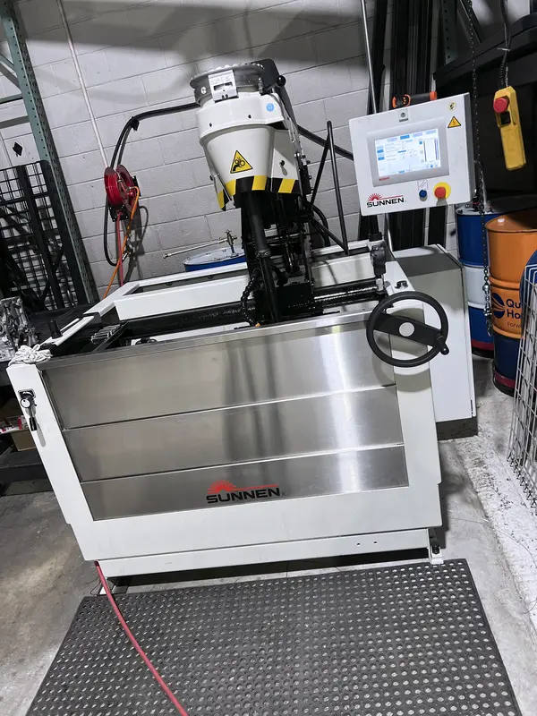 Sunnen #SV-15CD, vertical hone, 3/4"-8" bore diameter, 11" hone length, 9" stroke, 40-80 SPM, 3 HP, 90-350