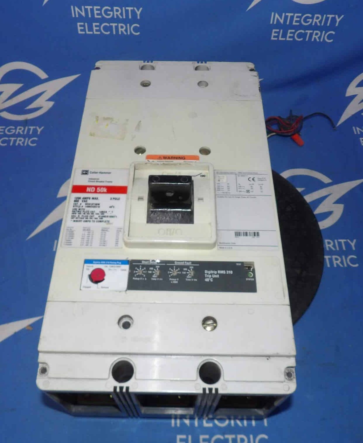 1200 Amps, Cutler-Hammer #ND312T36W, Molded Case Circuit Breaker, 3-pole, 600 Volts, Style 1488D02G12
