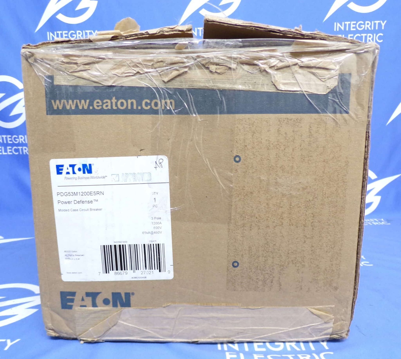 1200 Amps, Eaton #PDG53M12005ERN, Molded Case Circuit Breaker, 3-pole, 600 Volts, PXR20 electronic trip, LSIG