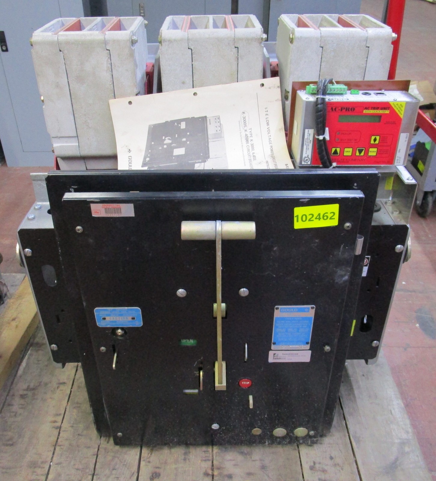 3000 Amps, Gould ITE #K-3000S, K-Line Power Circuit Breaker, Model 02, 600 Volts, Type K trip, drawout