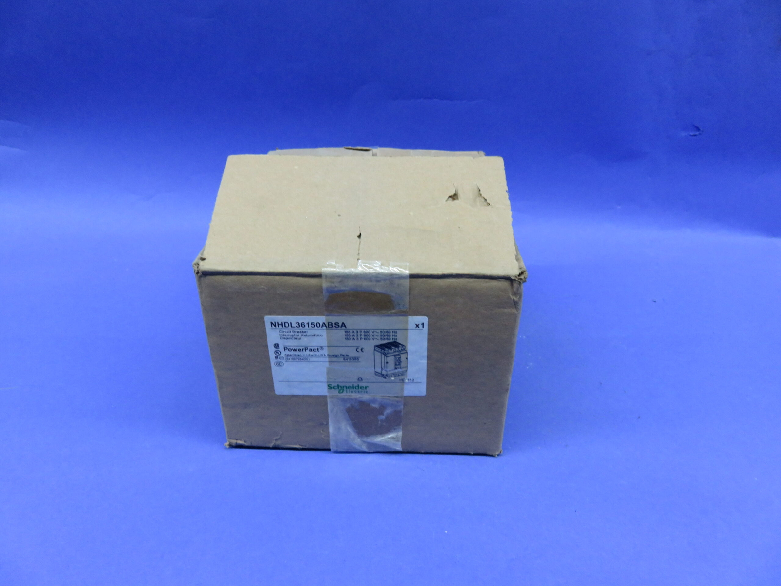 150 Amps, Square D #NHDL36150ABSA, PowerPact Circuit Breaker, 3-pole, 600 Volts, new