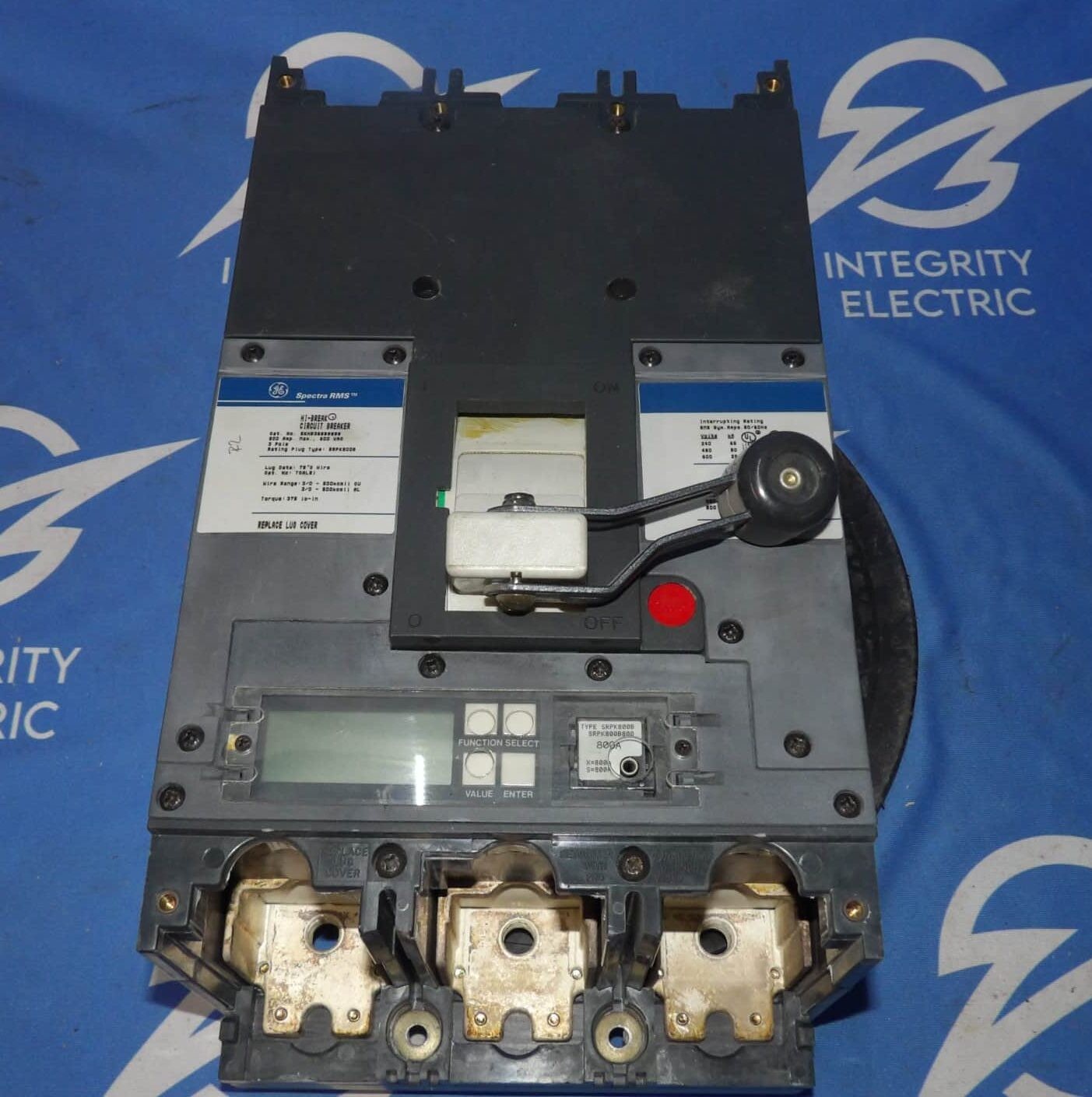 800 Amps, General Electric #SKHB36BB0800, Circuit Breaker, 3-pole, 600 Volts, w/ 800 Amp trip