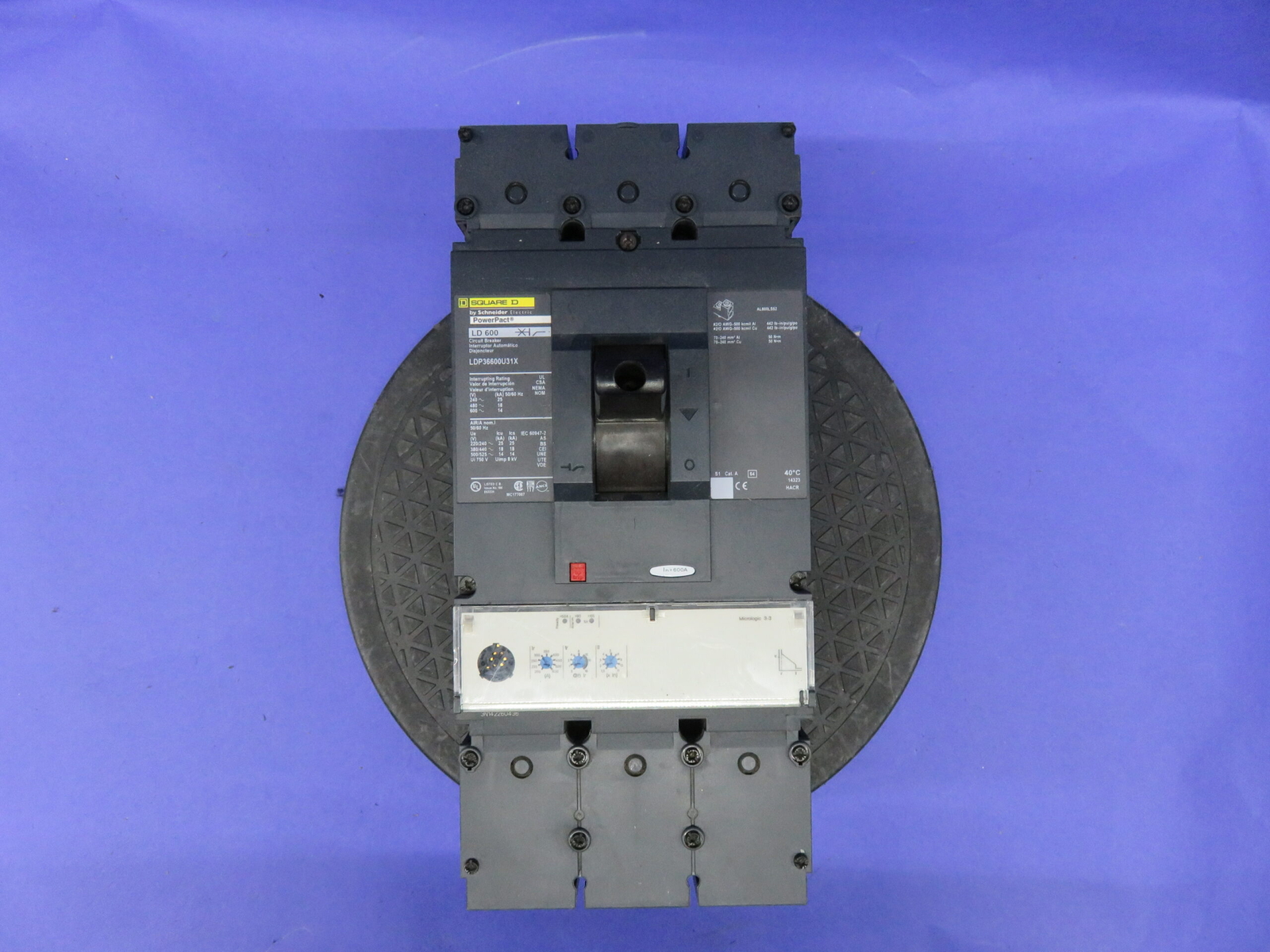 600 Amps, Square D #LDP36600U31X, PowerPact Circuit Breaker, 3-pole, 600 Volts