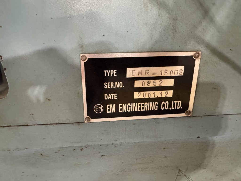 6" Electric Machinery Engineering #EMR-150D8, Hot Feed Rubber Extruder, 8:1 L/D, power feed roll, adjustable