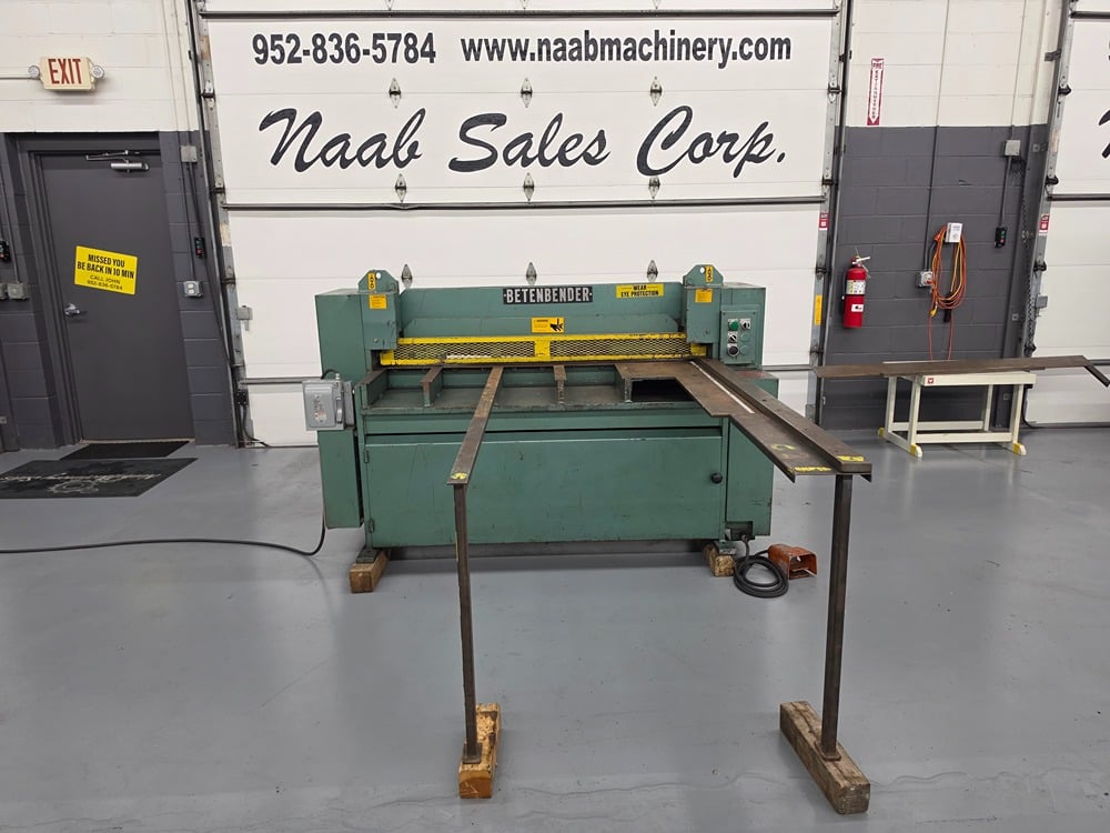 10 gauge x 4' Betenbender #4-125, Hydraulic Power Squaring Shear, 36" rear operated back gauge, 35 SPM, 6'