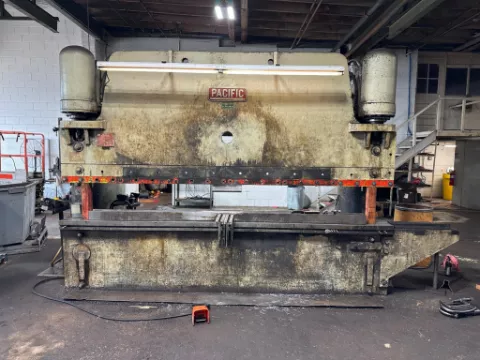 200 Ton, Pacific #200-12, Hydraulic Press Brake, 12' overall, 12" stroke, 125" between housing, 8.25" throat