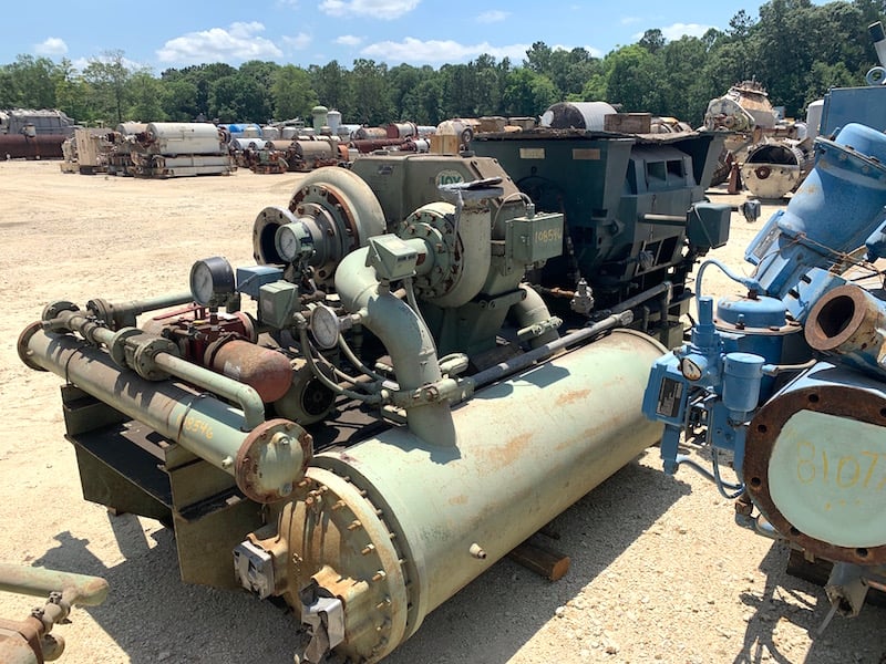 3641 cfm, 112 psig, Joy #TA-35RZ, centrifugal air compressor, 3 stage, 900 HP, 3578 RPM, motor driven