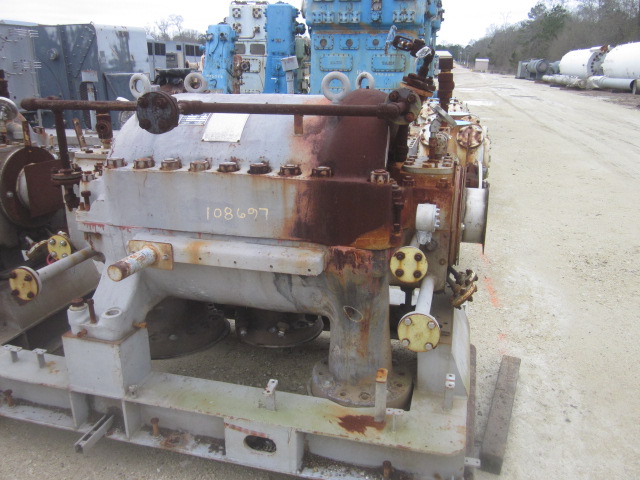 6457 ACFM, Clark #2M8-7, centrifugal gas compressor, ammonia service, 62/250 PSIA, 7 stage, 5928 HP, 10238 RPM