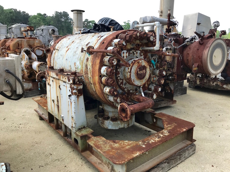 1740 ACFM, Clark #2BF9-8, centrifugal gas compressor, syn gas service, 1992/2136 PSIA, 8 stage, 3052 HP