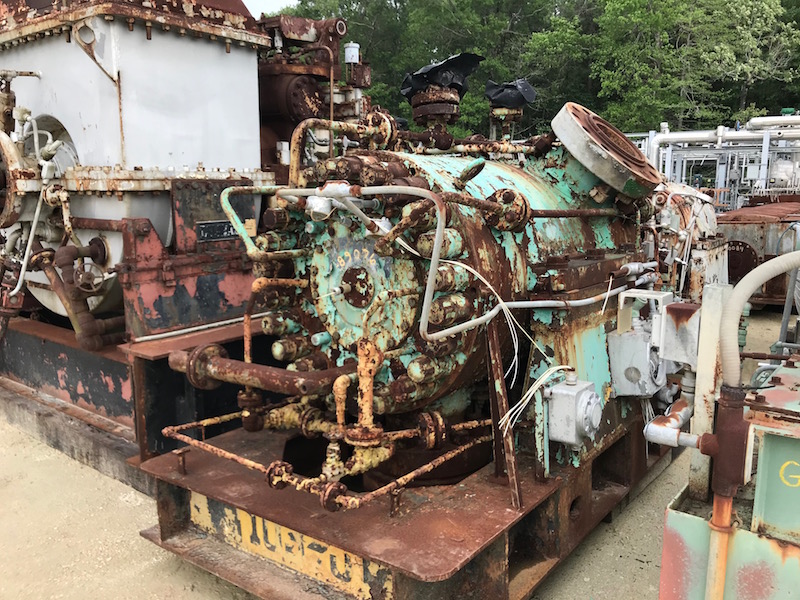 1134 ACFM, Clark #2BF9-8, centrifugal gas compressor, syn gas service, 934/2175 PSIA, 10850 RPM