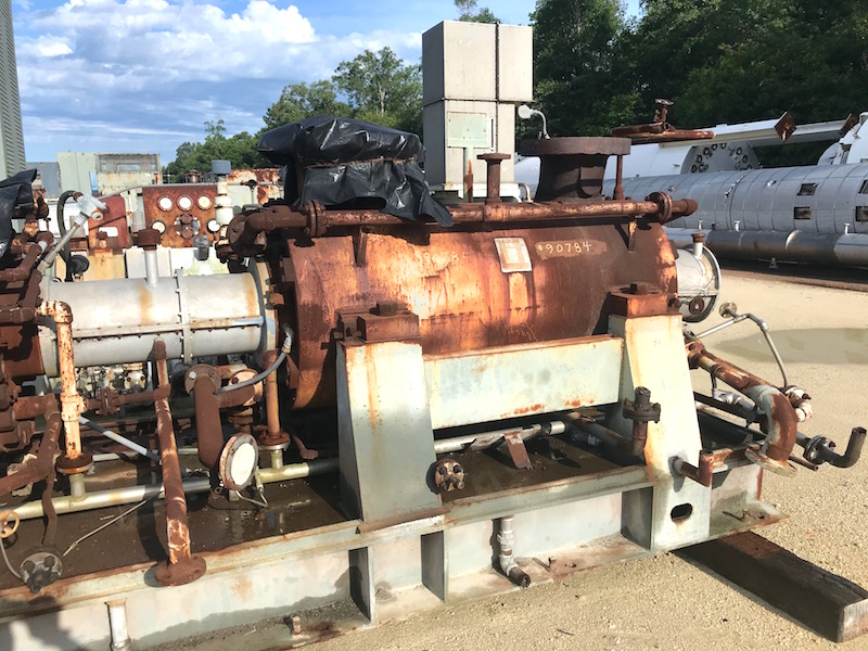 9574 ACFM, Clark #553-B7, centrifugal gas compressor, methanol service, 229/503 PSIA, 8989 HP, 4860 RPM