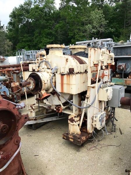 3643 ACFM, DeLaval #8CK/26, centrifugal process air compressor, 3445 HP, 11000 RPM, motor and gear driven