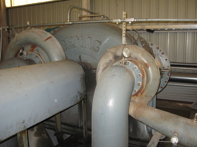 17804 ACFM, Demag #VK-28, centrifugal process air compressor, 15/107 PSIA, 4 stage, 3500 HP, 1200 RPM, motor