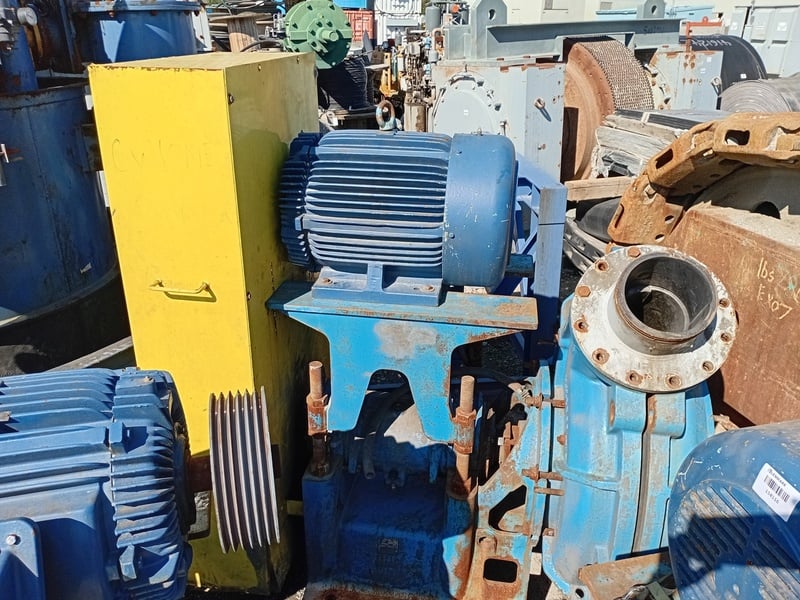 Goulds #SRL-C, Rubber-Lined Slurry Pump, 17" impeller diameter, 1200 RPM, 75 HP Teco-Westinghouse motor, 575