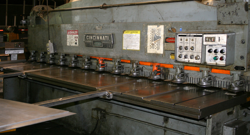 1/4" x 12' Cincinnati #1812, power squaring shear, 36" front operated power Back Gauge, 10' squaring arm, 12'