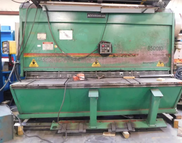 1/2" x 10' Accurshear #850010, hydraulic shear, 48" go-to Back Gauge, power blade gap, adj. stroke, 13-33