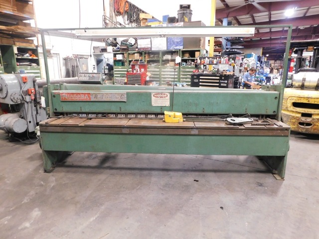 10 gauge x 10' Niagara #1R10, mechanical shear, 36" power Back Gauge, 1979