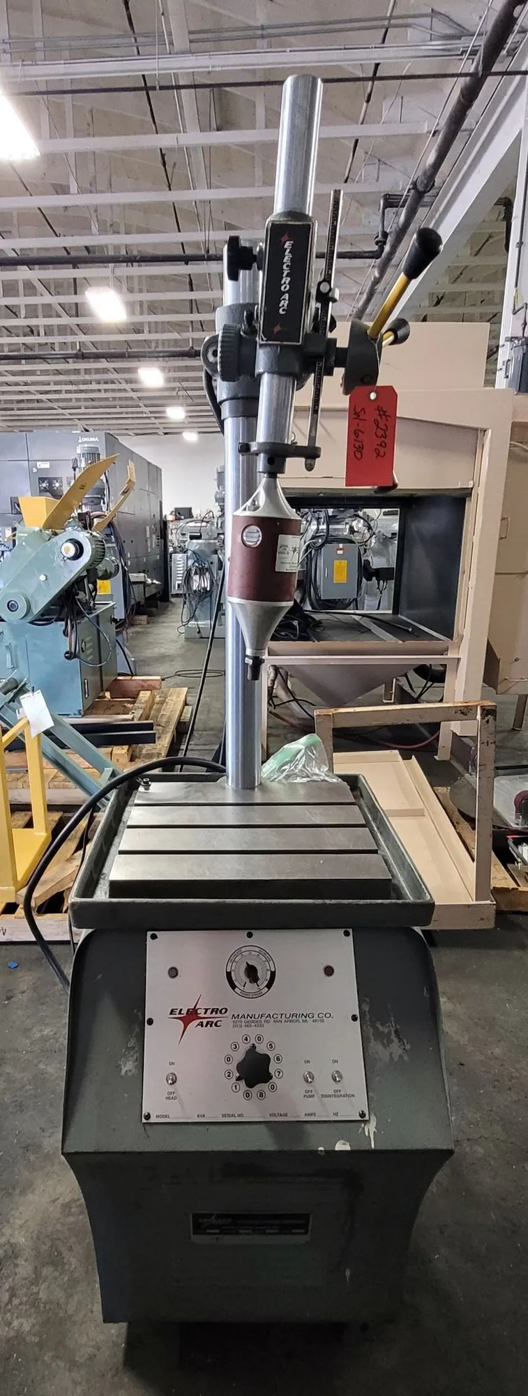 Electro-Arc #2SE, hole drilling Electrical Discharge Machine, 20" x 18" table, 9" Z travel, 10 KVA, 220 V.