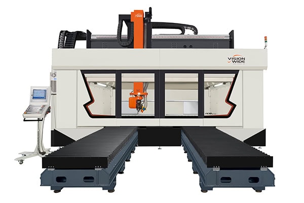 Vision Wide #ADM-3350, 5-Axis CNC gantry type machining center, 128" X Travel, 195" Y Travel, 47" Z, 195" x