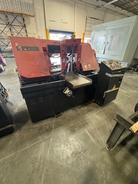 16" x 16" Amada #HFA-400W, fully automatic horizontal band saw, 15' x 1-1/4" x .042" blade, 50-295 FPM, 7.5