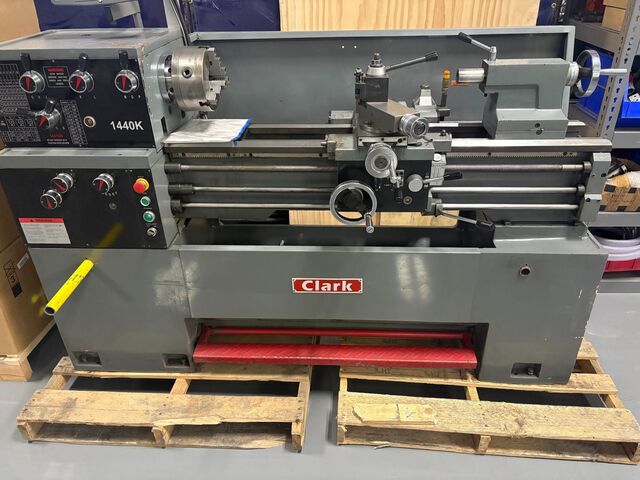 14" x 40" Clark #1440K, gap bed engine lathe, 21" swing in gap, 1-1/2" bore, D1-4, 1800 RPM, 3 HP, digital
