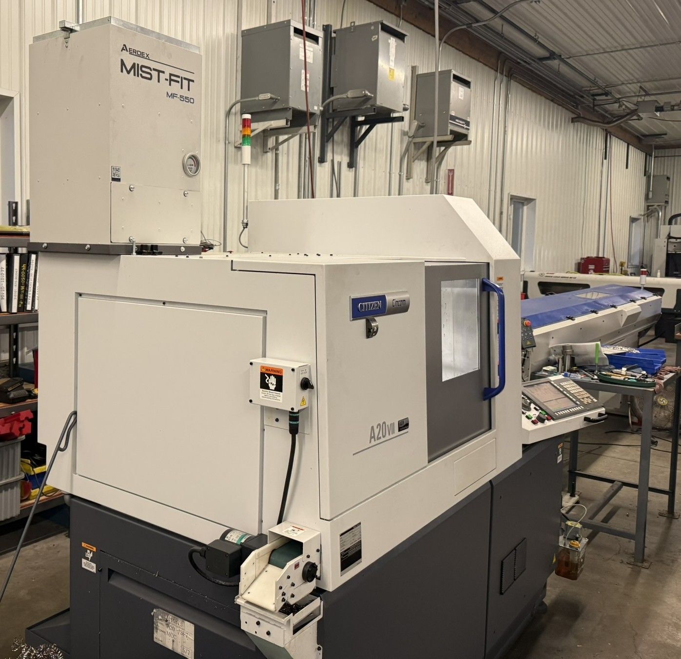 Citizen #A20-VII-3F7-LFV, Swiss type CNC lathe, 5-Axis, 0.787" spindle hole, 10,000 RPM, Fanuc control, Iemca