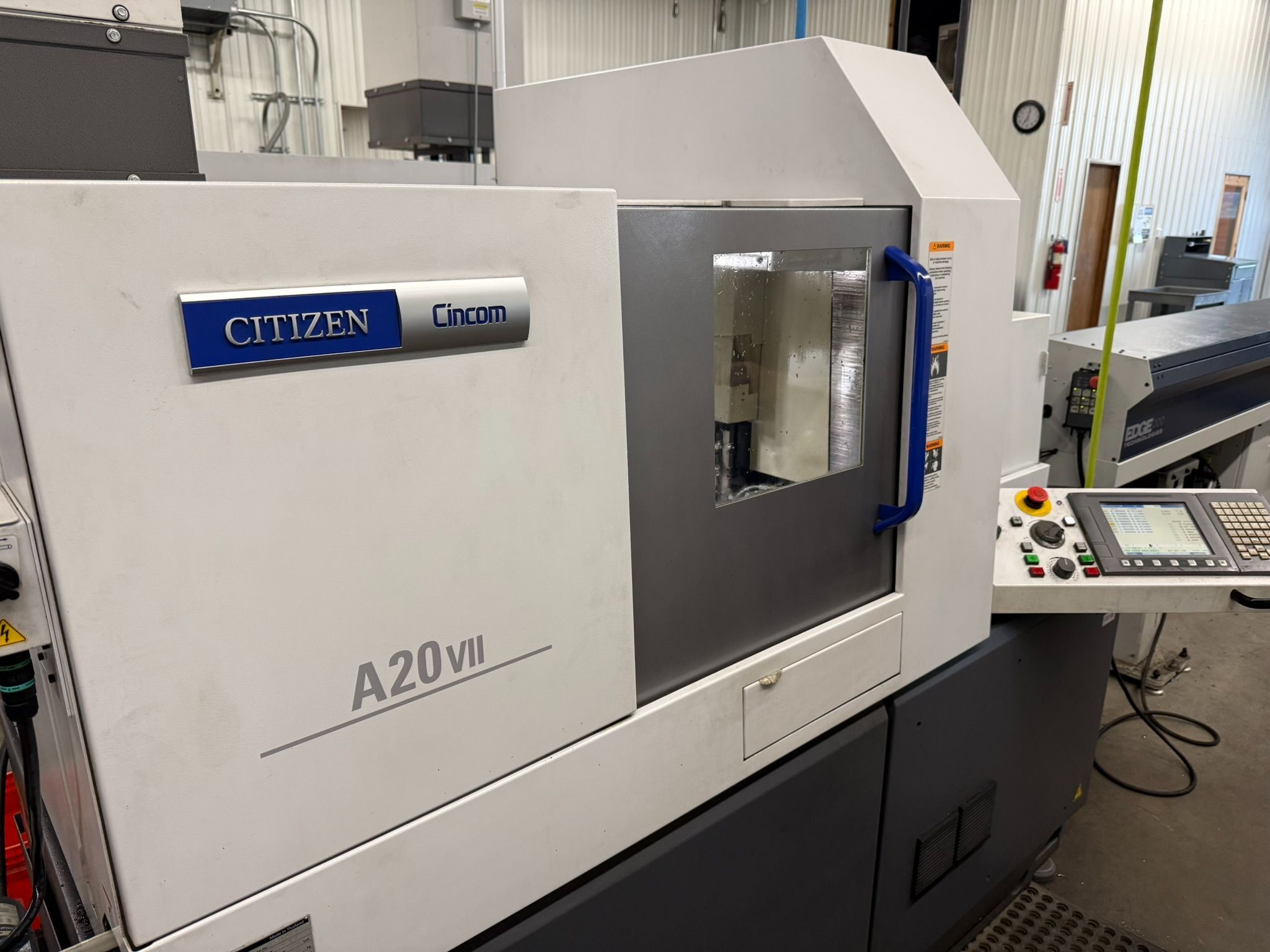 Citizen #A20VII-3F7, Swiss type CNC lathe, 5-Axis, 0.787" spindle hole, 10,000 RPM, Fanuc control, Edge