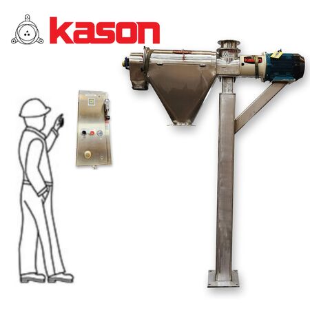 Kason #KO-SS, 304 Stainless Steel Centri-Sifter centrifugal sifter, 8" x 20" screen, 9 mesh, 6" inlet, 7"