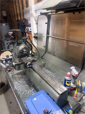 9" x 17" Hardinge #DV-59, precision lathe, 5C collet, 3500 RPM, 1 HP, 30" bed, 3-1/2" tailstock quill travel