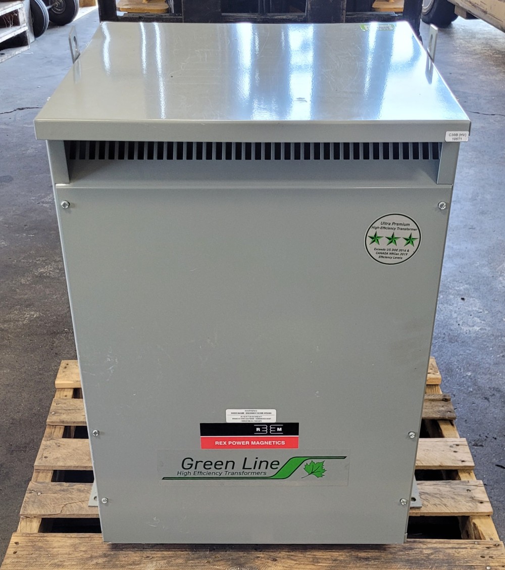 30 KVA 480 Primary, 208Y/120 Secondary, Rex Power Magnetics #BC30H-M/Z3, transformer, 3 phase, 60 Hz., copper