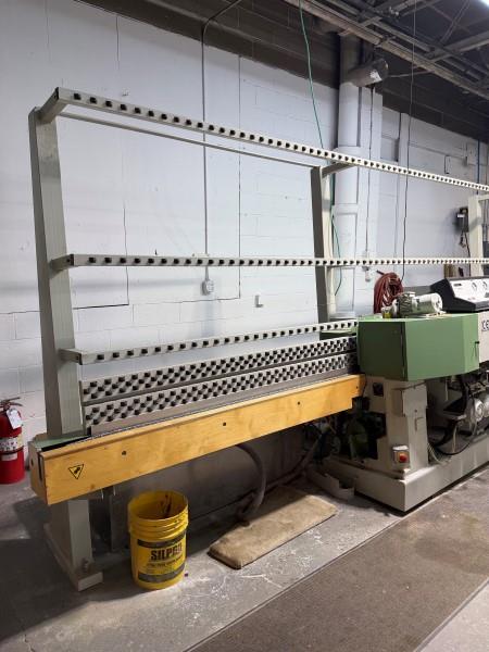Bavelloni #B-73-CNS, straight line glass beveler, 7 spindle, 1.97" max. bevel width, 3°-45° bevel