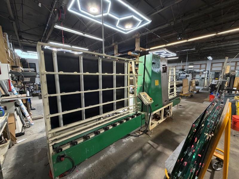 Vitrododi #60, vertical glass washer, 63" max. glass width, 1/8"-3/4" thickness, 1-16 FPM, (4) brushes