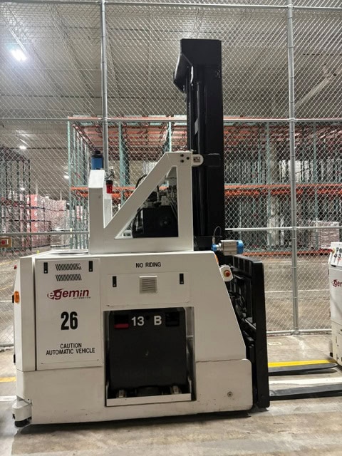 5,300 lb. Egemin #CBV-7607-LX, Automated Guided Vehicle, 300" lift, 24" load center, 300 FPM, 48 V., 680 Ah