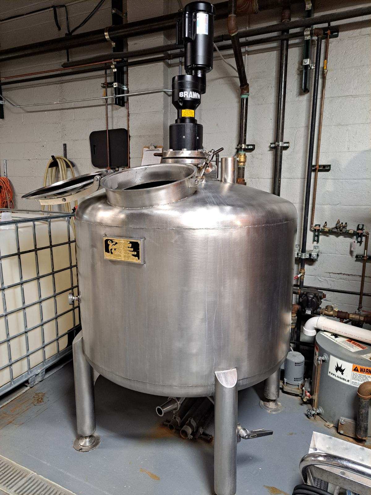 250 gallon Vendome, Stainless Steel Mash Cooker, 2 HP Braun agitator, internal Stainless Steel heating &