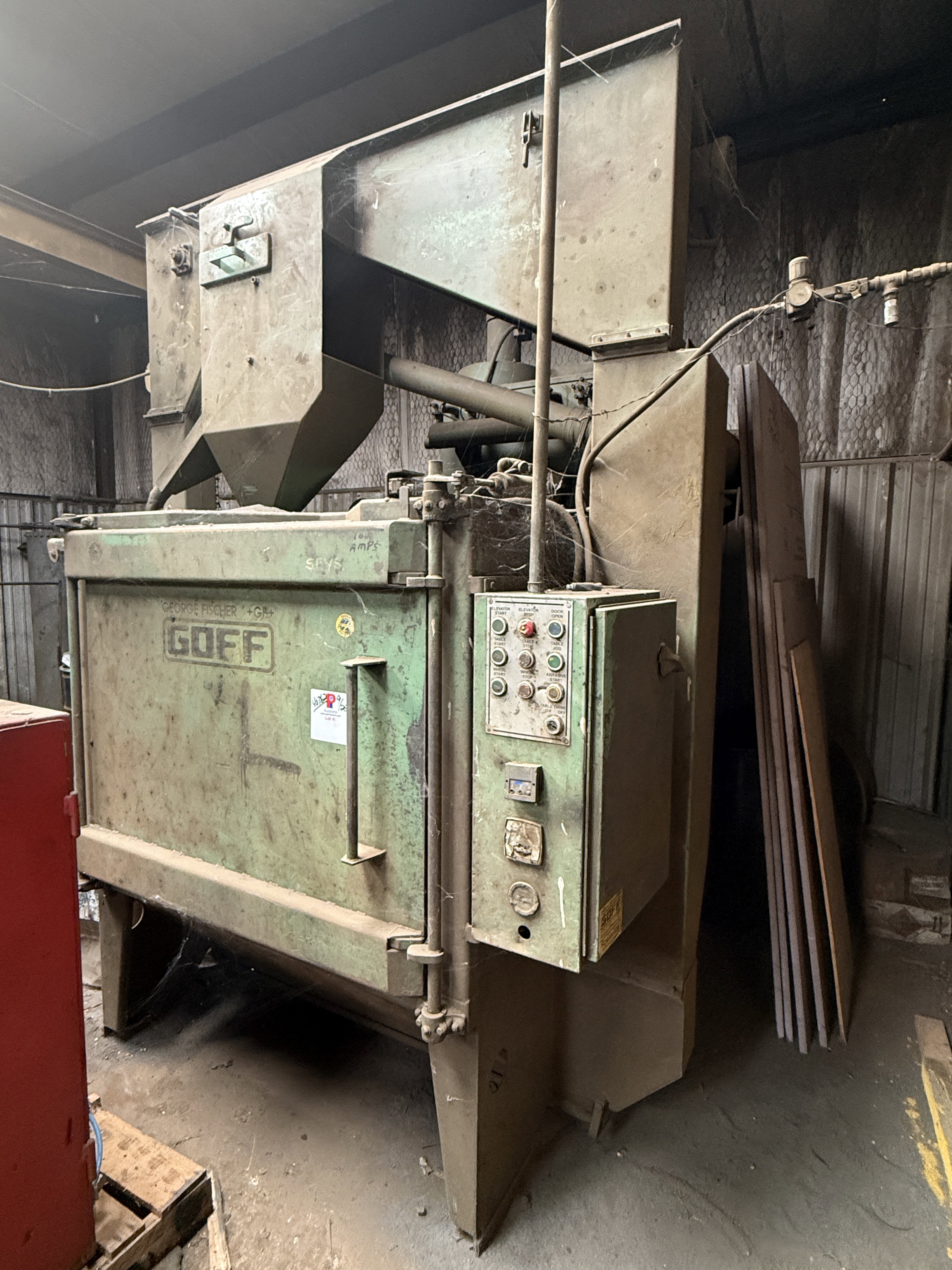 60" width x 48" D x 48" H George Fischer Goff, Media Blaster Cabinet (2 available)