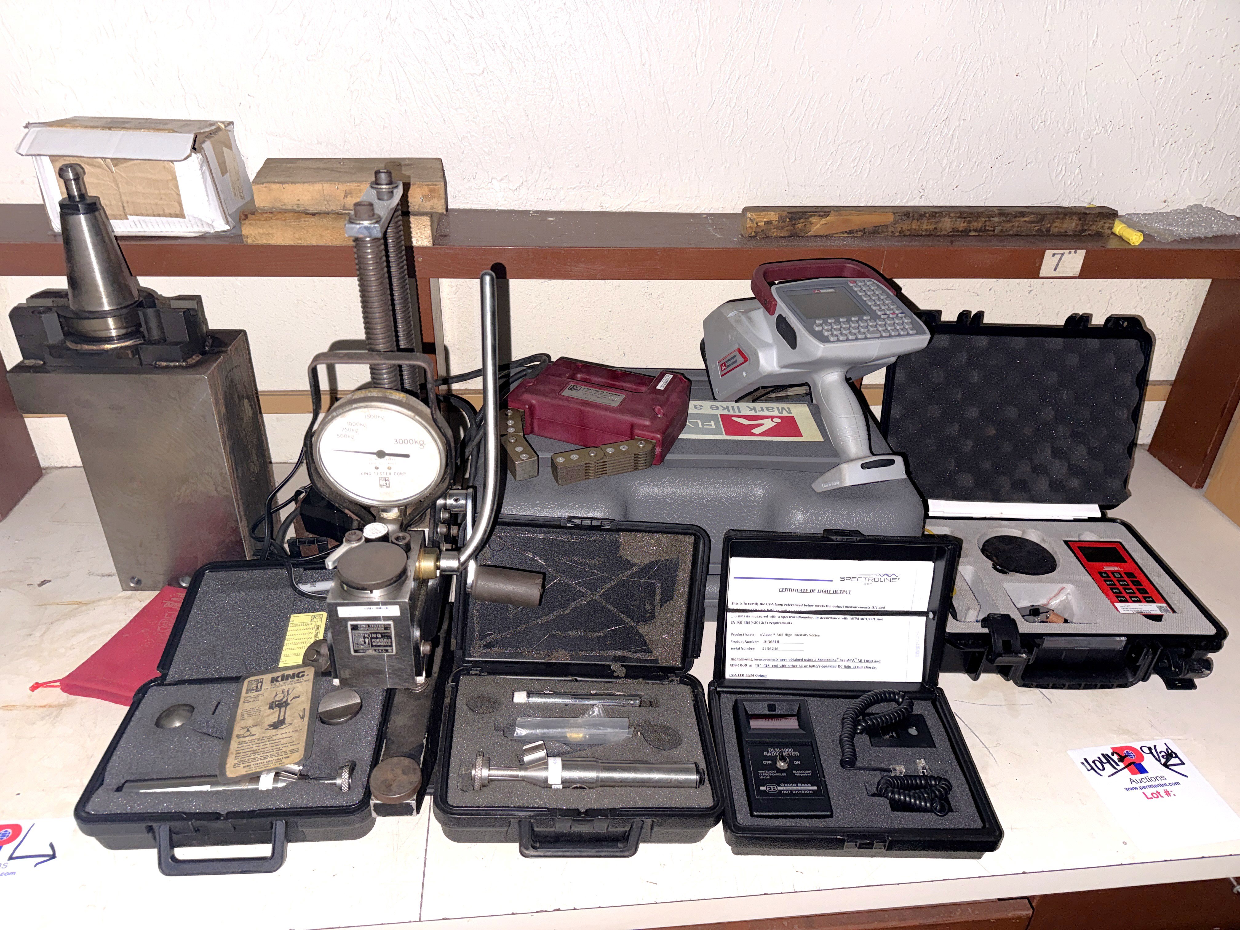 Section w/ Parker #1115VAC MPI Tester, King Portable Brinell, FlyMarker and SPI Hardness Tester