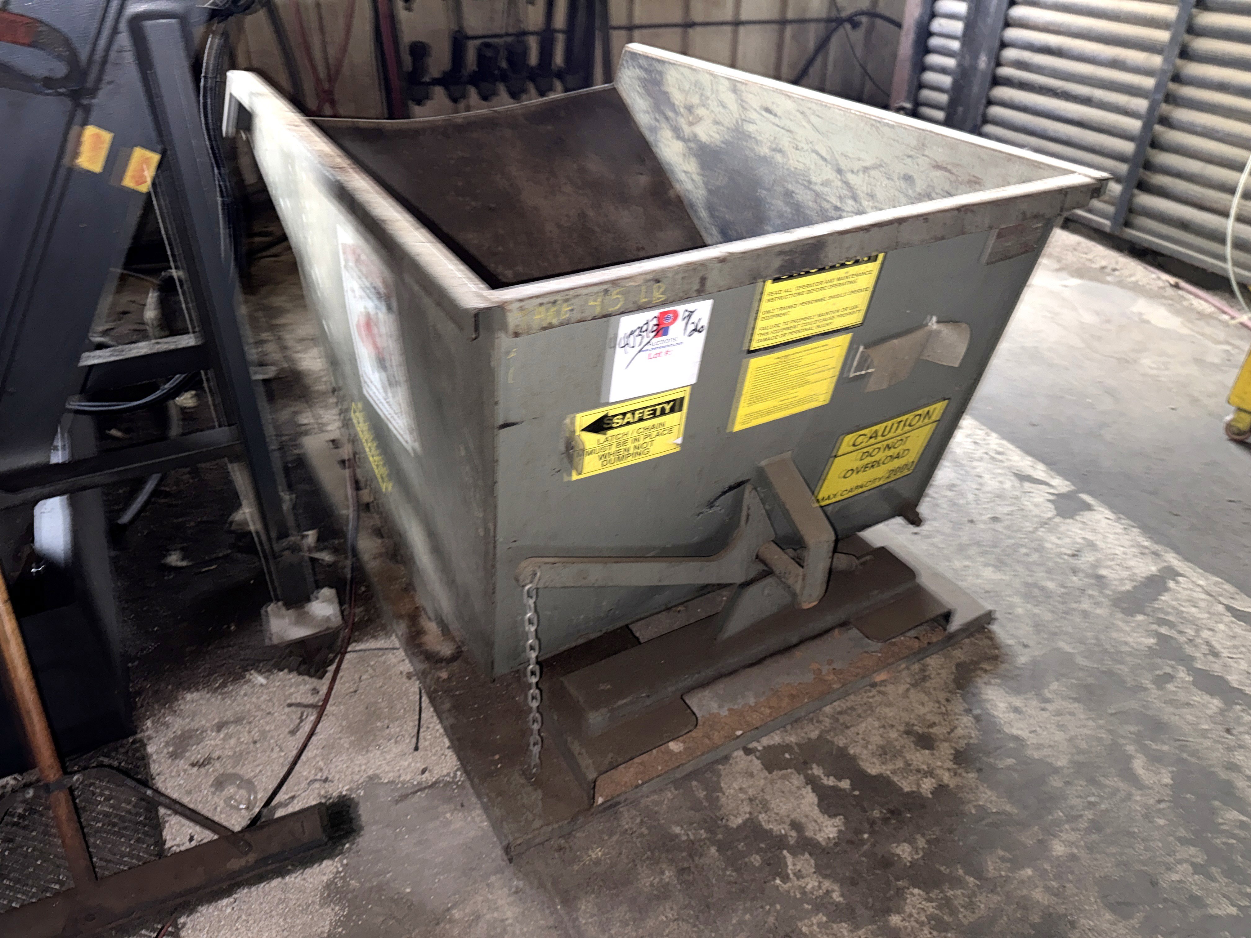 3 - 4 Cu. Yd. Self-Dumping Metal Hopper