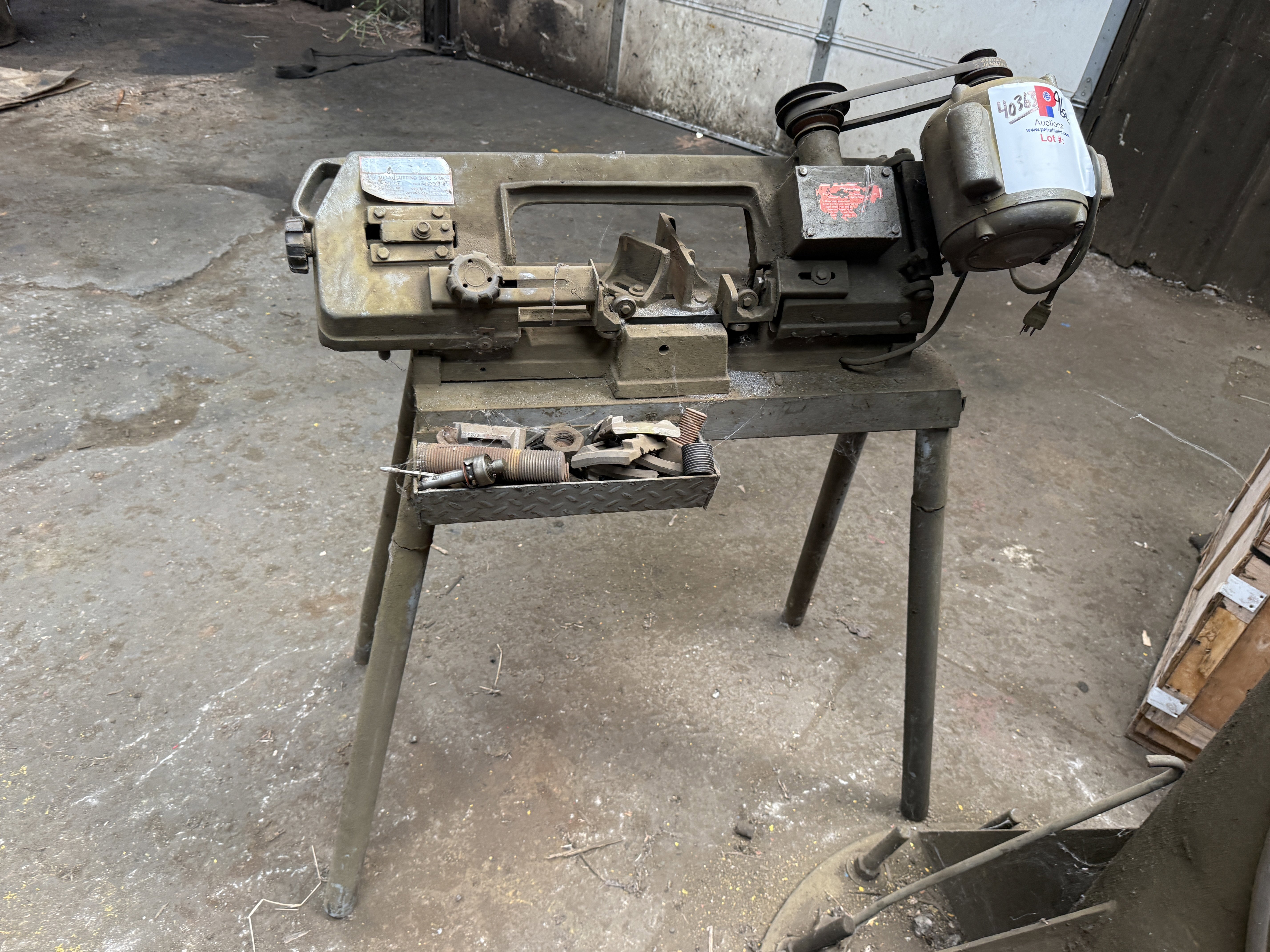 4-1/2" Champion, Metal Cutting Band Saw on Stand and 20 Ton Hydraulic Shop Press