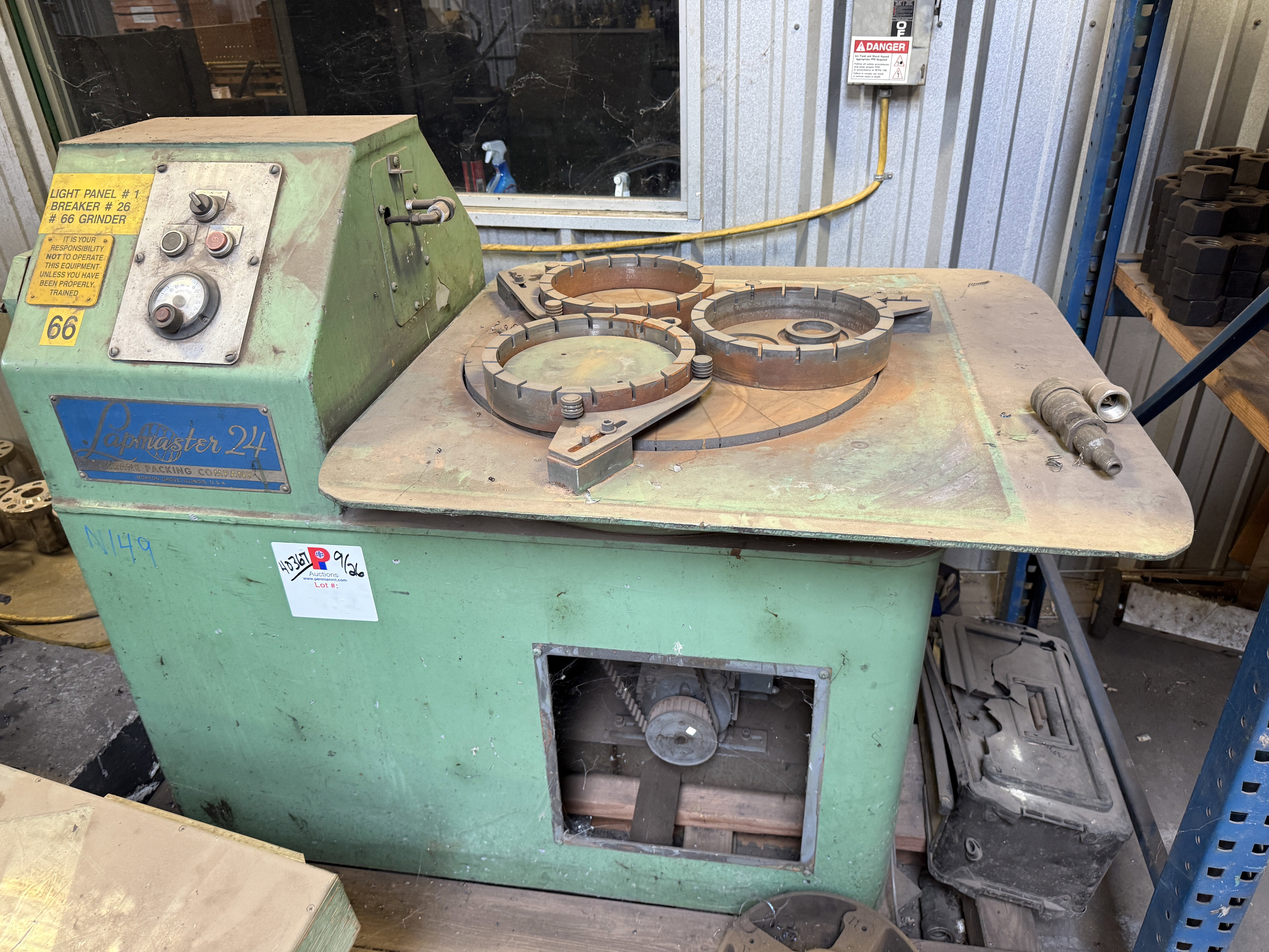 24" Lapmaster #Model-24, Crane Packing Lapping Machine