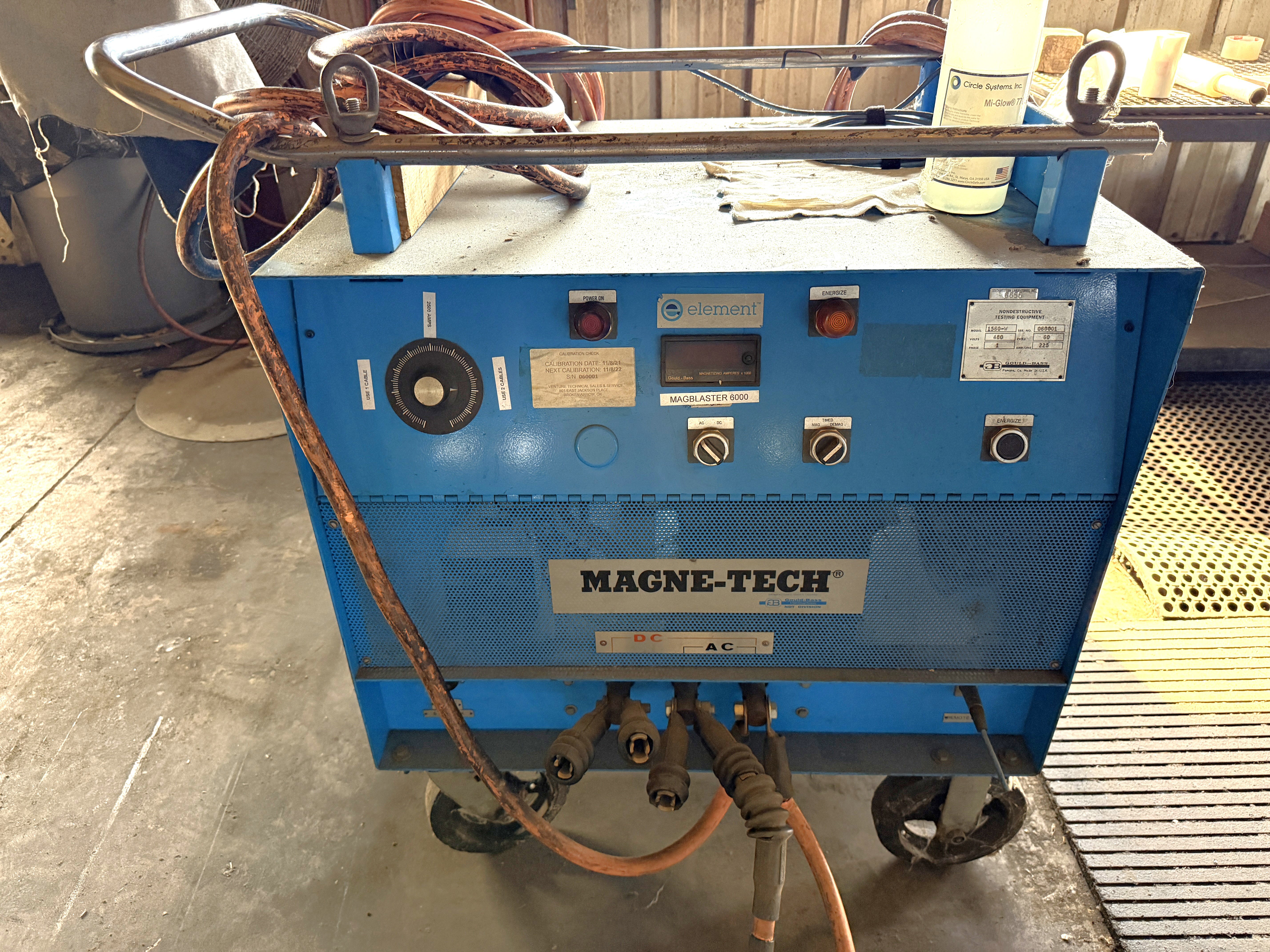6,000 Amp, Gould-Bass Magne-Tech #1560-W, Magblaster AC/HWDC Magnetic Particle Inspection Unit