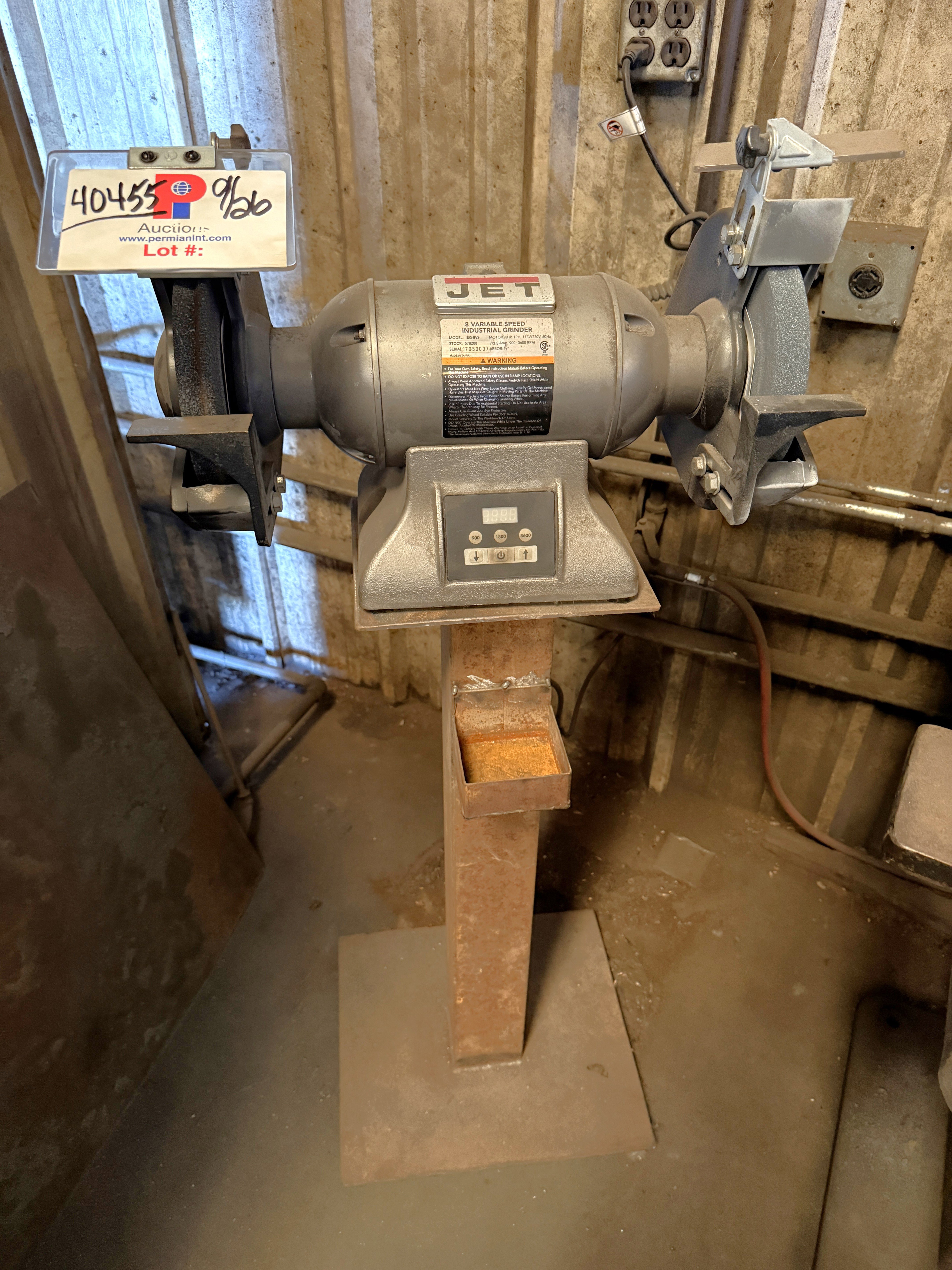 8" Jet #IBG-8VS, Variable Speed Industrial Grinder