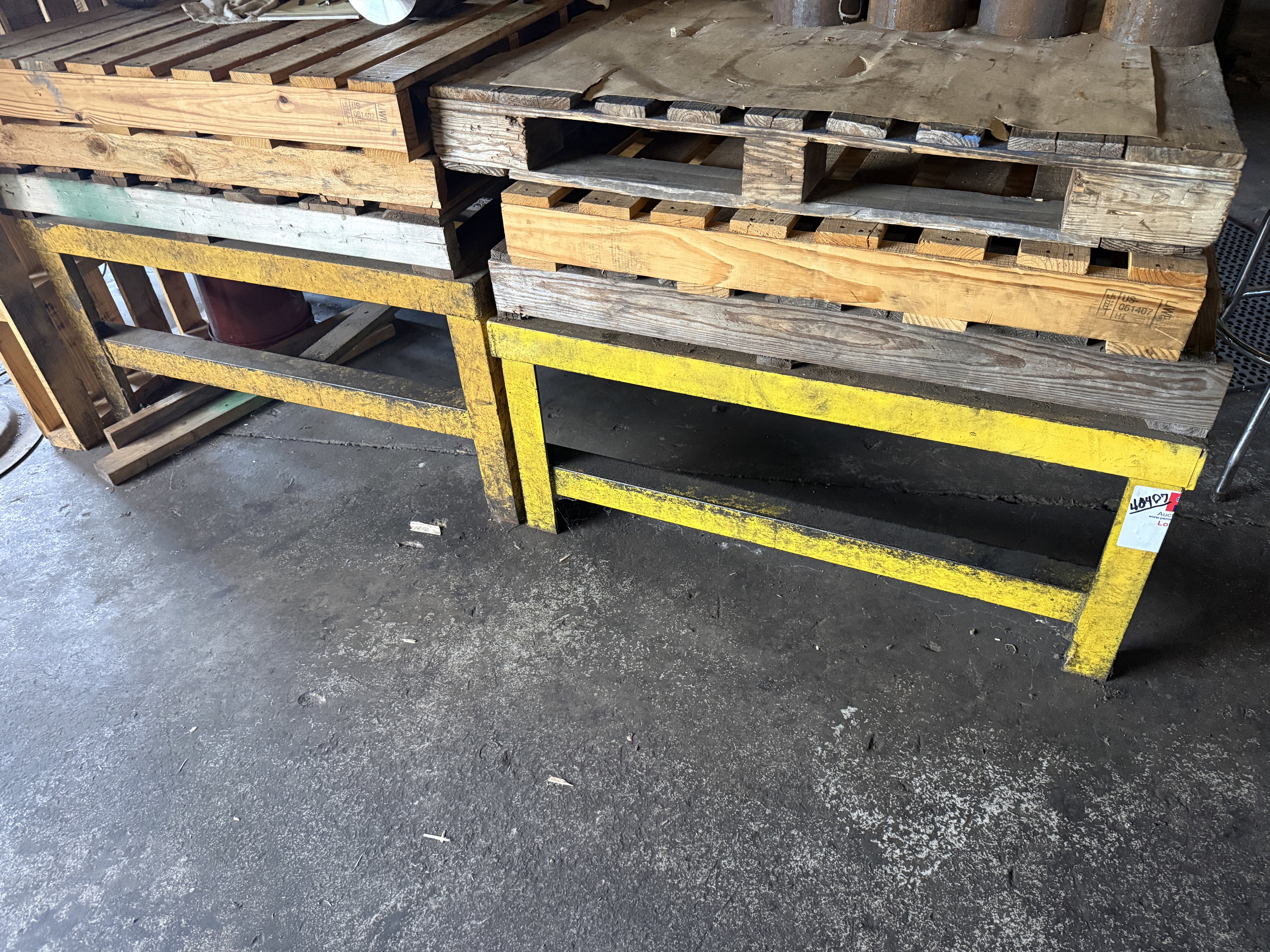 lot of 4' x 3' x 2' metal open top work tables