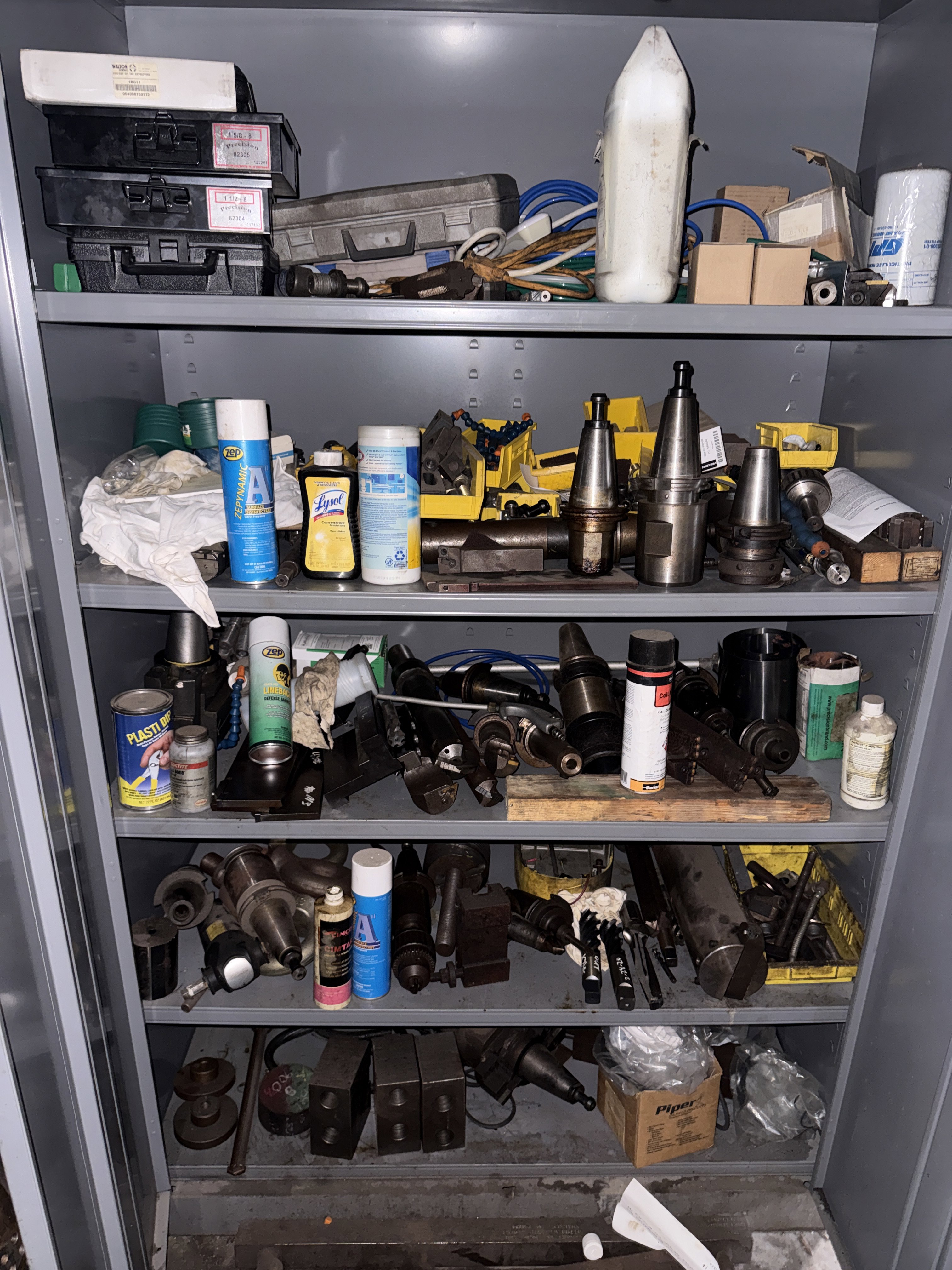 4' x 2' x 6' 2-Door Metal Tool Cabinet w/ Machine Tool Contents